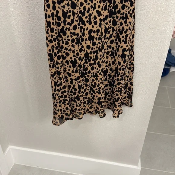 Reformation Kristine Women's Asymmetrical Neckline Leopard Print Mini - Picture 9 of 9